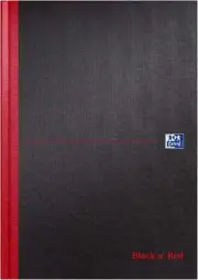 Oxford Black n' Red, A4 Notebook Hardcover, Casebound, Lined (Narrow Ruled), 96