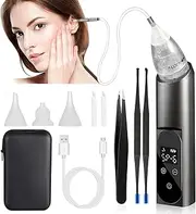 Ear Vacuum Wax Remover, Ear Wax Removal,5 Levels Strong Suction Ear Wax Remover, USB Charge Ear Wax Vacuum, Reusable Ear Wax Removal Kit, Electric Ear Wax Remover for Adults and Kids (Black)