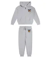 [Moschino Kids] Moschino Kids Cotton jersey hoodie and sweatpants set Y 5 grey