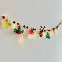 在飛比找樂天市場購物網優惠-【預購商品】聖誕節裝飾用品LED滿天星燈串掛飾毛氈布麋鹿聖誕