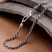Real Solid 925 Sterling Silver Necklaces Braided Twist Chain Cross 24" 26''