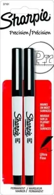 Sharpie Marker Permanent Ultra Fine Point 2/Pk Black Arts Crafts Office School
