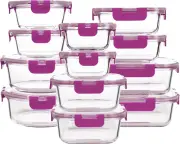 Glass Food Storage Containers with Lids 12 Pack Airtight Glass Meal Prep Contain