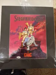 Siegfried and Roy Original Hand Painted Animation Art Autographed Picture Framed