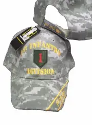 1st INFANTRY DIVISION CAMO EMBROIDERED BASEBALL CAP ball hat world war army liqu