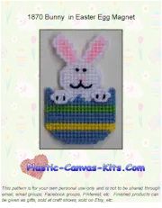 Bunny in Easter Egg Magnet-Plastic Canvas Pattern/Kit