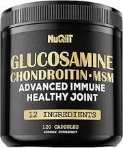 Glucosamine Chondroitin MSM with Immune & Joint Support Supplement 2000mg - Turmeric Curcumin Root, Boswellia, Elderberry, Echinacea & More - 120 Capsules - Bone Health, Flexibility & Strength Support
