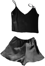 [BESTYASH] Summer Loungewear Set Crop Top Short Soft Material Nightwear Sleepwear Matching Sets Size Xl