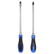 2pcs SL8x185mm PH3x185mm Go-Thru Magnetic Striking Screwdriver, Slotted Phillips