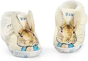 [Peter Rabbit] Kids Slippers | Childrens Rabbit Character Face Loafers with 3D Ears | Animal Character Fur Lined Self Fastening House Shoes for Boys and Girls | Classic Story Book Movie Merchandise Gift