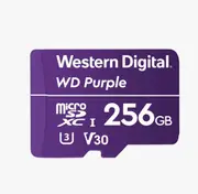 WESTERN DIGITAL Digital WD Purple 256GB MicroSDXC Card 24/7 -25oC to 85oC Weather & Humidity Resistant for Surveillance IP Cameras mDVRs NVR Dash Cams