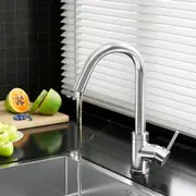 1X Cefito Kitchen Tap Mixer Tap Round Sink Faucet Basin Laundry Chrome