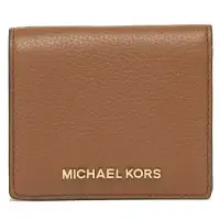 在飛比找博客來優惠-MICHAEL KORS 荔枝紋真皮短夾-焦糖