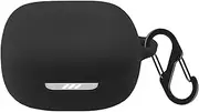 VAEKNVG Silicone Case for JBL Live Pro TWS 2 / JBL Live Pro+ TWS, Shockproof Protective Earbuds Cover with Carabiner Accessories(Black)