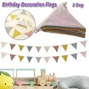 2PCS Triangle Bunting Flag Baby Garland Hanging Flag Banner for Wedding Parties