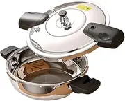 [Generic] Tiny Pressure Cooker,2 Liter Pressure Canner Cookware | Stainless Steel Induction Stoves Home Cooker, Fast Cooking Pressure Canner Cookware For Foodie Steaming