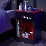 X Rocker® Carbon-Tek Bedside Table with Wireless Charging and LED Lights