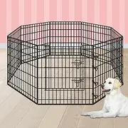 Beastie Metal Playpen, 30" Foldable Pet Dog Playpen, 8 Panels Folding Dog Play Pen Frame, Universal Portable Pet Cage for Puppy Cat Rabbit Animal, Play Yard Enclosure Fence for Indoor Outdoor