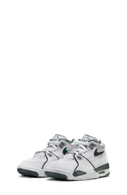 Nike Air Flight 89 Basketball Sneaker in White/Wolf Grey/Green at Nordstrom, Size 5 M