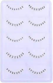 Gogogmee 10Pairs Bottom Lashes Strip Transparent Stem Artificial Eyelashes for Women for Parties Cosplay Halloween and Everyday Makeup