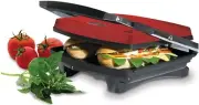 RUSSELL HOBBS Ruby Red 4-Slice Sandwich Press Bread Toaster Multi-Thickness