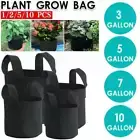 Pack of 1-10 Fabric Grow Pots Breathable Planter Bags 3/5/7/10 Gallon Bags AU