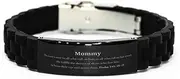 [Generic] Black Glidelock Clasp Bracelet for Mommy: Inspirational Psalm 145: 18-19 Engraved Jewelry Gifts for Birthday, Christmas, and Holidays to Bring Hope and Confidence, Small, Silver Plated Zinc, Cubic
