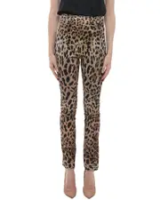 Dolce & Gabbana Animal Patterned Skinny Fit Silk-Blend Pant