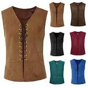 Vampire Pirate Knight Ritter Viking Celtic Knight Retro Vintage Punk Gothic Medieval Renaissance 17th Century Cosplay Costume Vest Suede Vest Men's Women's Dr