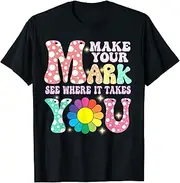 [X.Style] Make Your Mark and See Where It Takes You Dot Day Boys Kids ds1157 T-Shirt (M) Black
