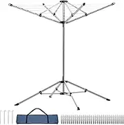 Umbrella Drying Rack, Retractable Outdoor/Indoor Drying Rack, 65 ft Long Clothesline, Portbale Clothing Dryer Rack for Laundry Room Garden, with 4 Legs