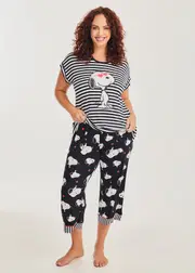 [Taking Shape] Taking Shape Snoopy Stripe Mix Pyjama Pant Size 10 in Print - Plus Size Women's Sleepwear Print