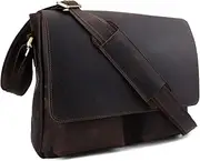 [TIDING] Leather Messenger Bag for Men Vintage 13 Inch Laptop Bag Work Business Satchel Crossbody Shoulder Bag
