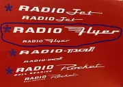 Vintage RADIO FLYER Red Wagon vinyl decals pair(2) +1
