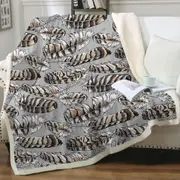 Brownish Feathers Throw Blanket