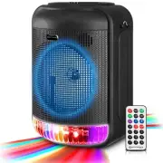 TPro Rechargeable 8" Bluetooth LED Speaker with USB, Card, Aux, Mic, Inputs