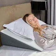 Kӧlbs Bed Wedge Pillow with Memory Foam Top | Stylish Chic Jacquard Cover | Wedge Pillow for Sleeping and Acid Reflux, Heartburn, and GERD Pillow – Snoring Pillow