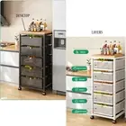 Mesh Cabinet Storage Organizer Basket 4/5 Tier Wheel Shelf Rolling Trolley Cart