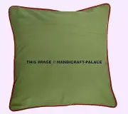 Indian Cotton Cushion Covers Suede Plain Green Cushion Pillow Cover 16" x 16"