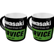 2PK Nostalgic-Art Ceramic Coffee/Tea Mug Drinking Cup Kawasaki Service 9x9cm