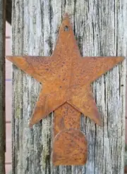 2 Rustic Farmhouse Primitive Rusty Metal 4 1/4 inch H Star Hanger Hook Vintage