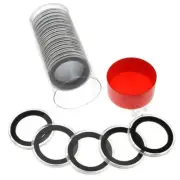 OnFireGuy Red Cap Tube & 20 Black Ring 36mm Coin Holders for 1/2oz Silver Koala