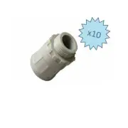 10x 20mm Plain to Screwed Adapter PVC Conduit Screw w/ Locking Ring 10 Pcs Bulk