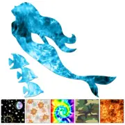 Mermaid Reef Fish - Decal Sticker - Multiple Patterns & Sizes - ebn7044