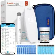 iHealth Gluco+ Wireless Smart Blood Glucose Monitor Kit with Free App 10 Gluc...