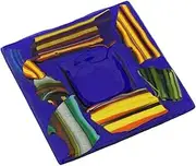 GlassOfVenice Murano Glass Square Decorative Plate - Blue