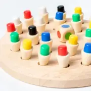 Wooden Memory Match Stick Chess Color Game Board Puzzles Montessori Educational
