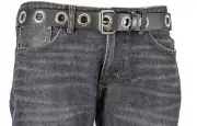 Large Eyelet Gourmett Uniform Style Belt Genuine Leather Punk Rock Thrash Metal