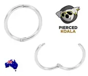 2Pcs Sterling Silver Hinged Hoop Nose Lip Segment Ring Sleeper Earrings 8-14mm