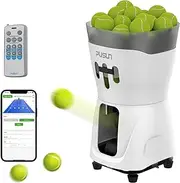 PUSUN Tennnis Ball Mahcine, Portable PT-Mini Pro Tennis Ball Serving Launching Machine for Practice and Training, Support App and Remote Adjust Speed&Angle, Hold 65+Balls at Once, Easy to Use White
